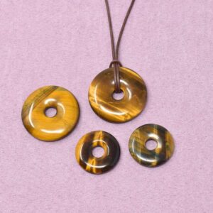 Tigerauge Halskette Donut-Anhänger – Fokus & innere Sicherheit