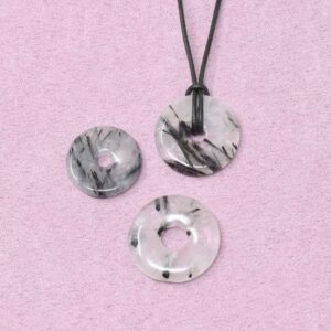 Turmalinquarz Halskette Donut-Anhänger – Wandel annehmen & neu beginnen