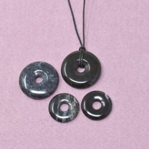 Onyx Halskette Donut-Anhänger – Schutz & innere Stabilität