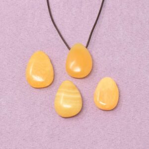 Orangencalcit Halskette Tropfen-Anhänger – Leichtigkeit & emotionales Gleichgewicht