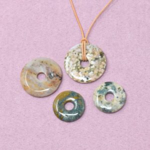 Ozean Jaspis Halskette Donut-Anhänger – Regeneration & Fülle