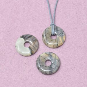 Picasso Jaspis Halskette Donut-Anhänger – Erdung & klare Zentrierung
