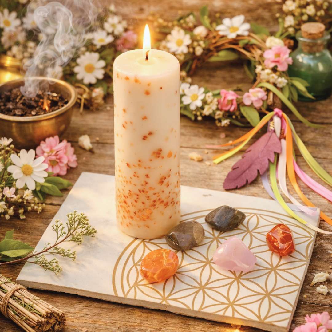 Mut – Edelsteinkerze mit Karneol – Bild 3