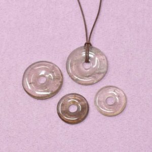 Rauchquarz Halskette Donut-Anhänger – Schutzraum & Erdung