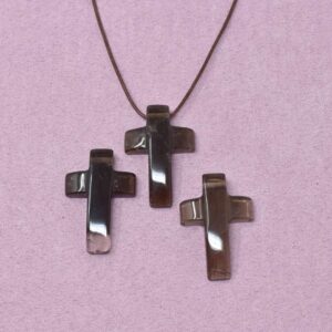 Rauchquarz Halskette Kreuz-Anhänger – Halt & stille Stärke