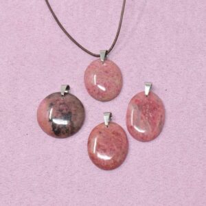 Rhodonit Halskette Freiform-Anhänger – Verzeihen & innerlich neu beginnen