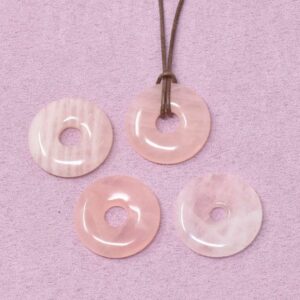 Rosenquarz Halskette Donut-Anhänger – Selbstliebe & Harmonie