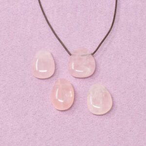 Rosenquarz Halskette Tropfen-Anh&auml;nger &ndash; Herzheilung & Sanftheit