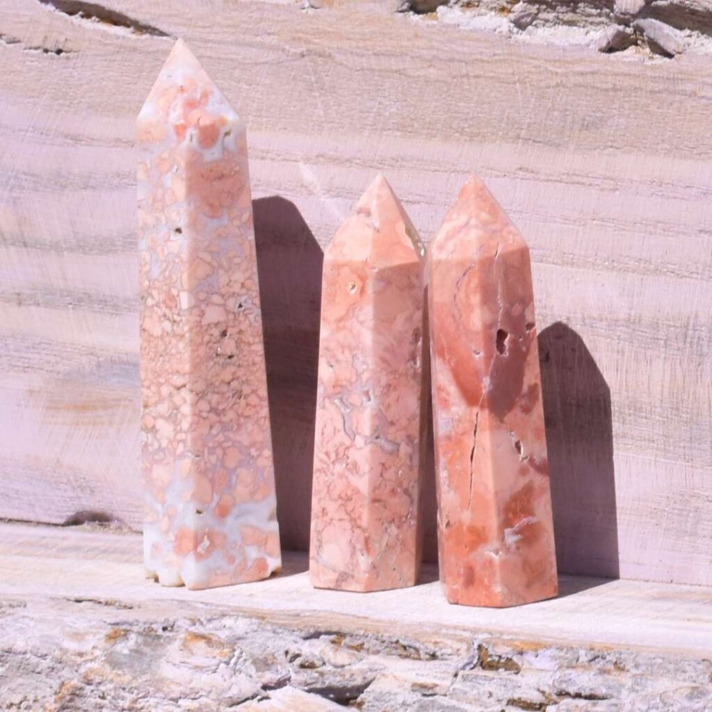 Zuckerwatten Achat Turm – Herzschutz, der dich sanft aufrichtet